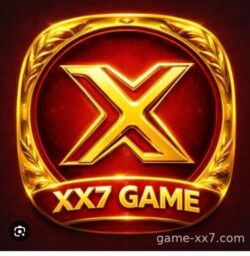 XX7App dashboard with game categories and navigation menu.
