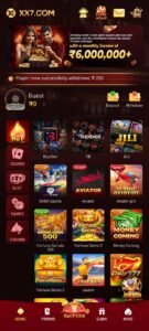 XX7 Game golden logo with XX7 APK download option